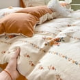 thumbnail image 4 of Juego de cama coreano floral retro, 100% algodón suave funda nórdica-sin insertar, 4 of 7