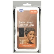 Black Satin Lined Shower Cap