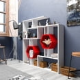thumbnail image 3 of Tamara Geometric Open Shelves Bookcase, White & Red, 3 of 4