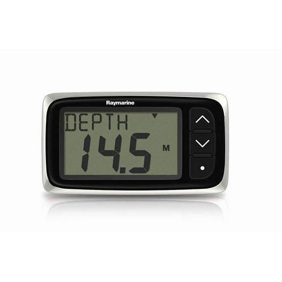 18" Black and Metallic Gray Rectangular I40 Depth Display With Thru Hull Transducer