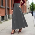 thumbnail image 3 of Elegant Maxi Skirts for Women High Waisted Ankle Length A Line Flowy Long Skirts with Pockets, 3 of 6