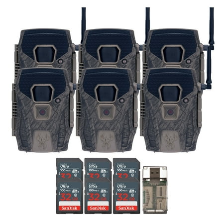 Wildgame Innovations Terra XT 2.0 24MP Three Cellular Trail Cameras (2-Pack) Bundle with 32GB Ultra SDHC UHS-I Memory Card (100MBps) (6-Pack) and All-In-One High-Speed Card Reader (9 Items)