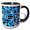 Black/White, variant on 3drose, Geometric Shapes Pattern Light-blue White Cut Out, 11oz Two-tone Red Mug