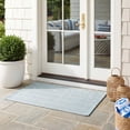thumbnail image 4 of SAFAVIEH Courtyard Blazhe Chevron Indoor/Outdoor Area Rug, Aqua/Grey, 4' x 5'7", 4 of 16