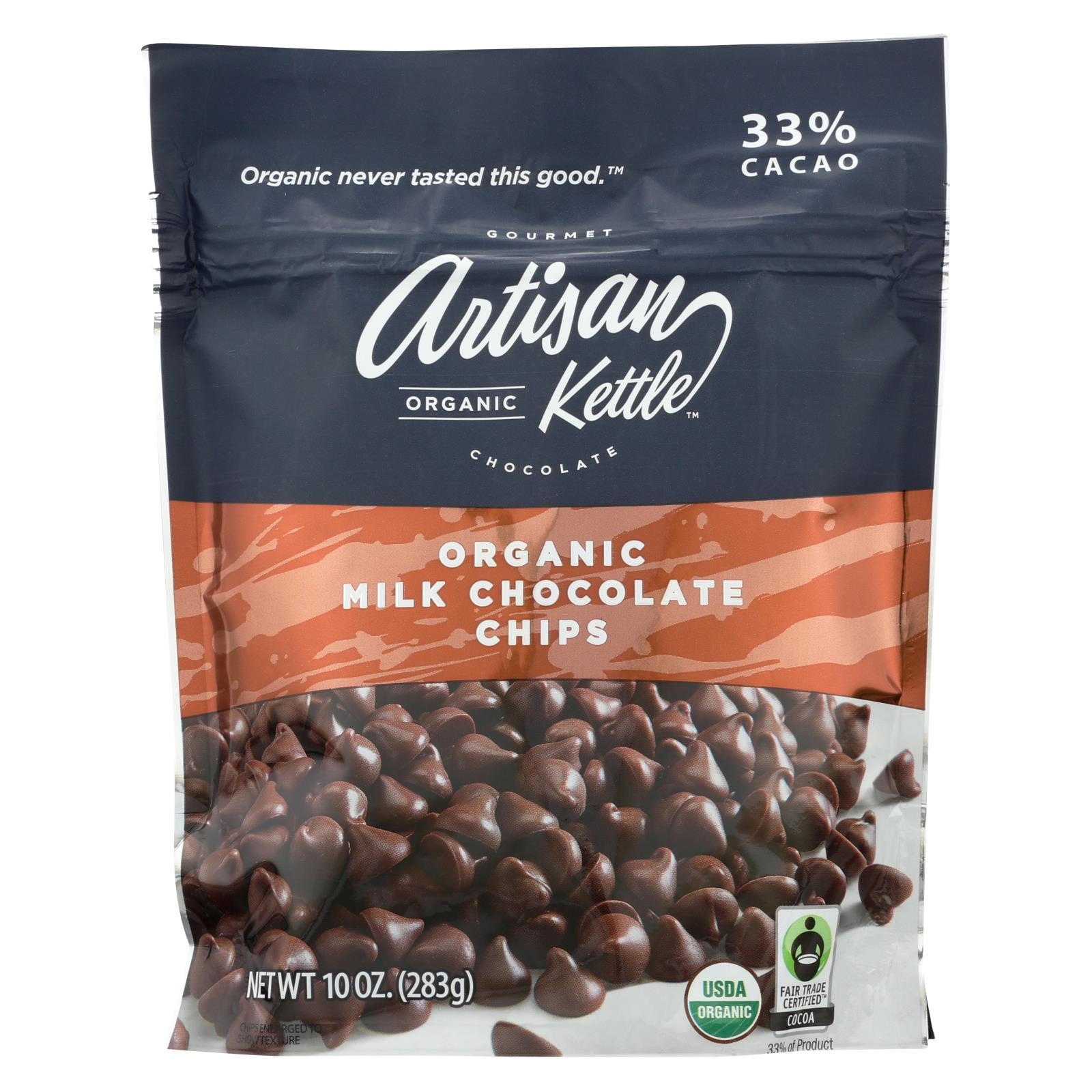 Artisan Kettle Chocolate Chips Organic Milk Case of 6 10 oz