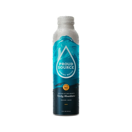 Proud Source Natural Spring Alkaline Water, 16 fl oz Resealable Aluminum Bottle