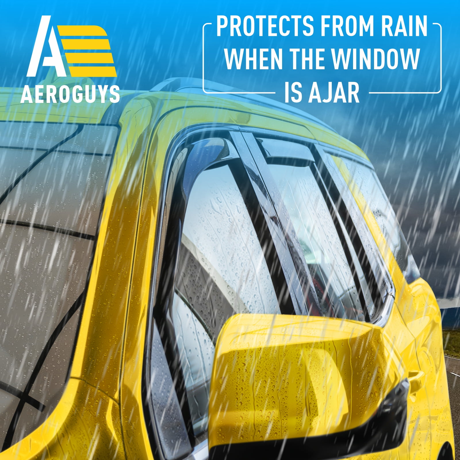 AEROGUYS In-Channel Window Deflectors Extra Durable Window Visors Rain Guards Fit for Chevrolet (Chevy) Tahoe 2021-2026, Sun Visors,Wind Deflectors,Vent Visors,Car Accessories - 4pcs. AG0524