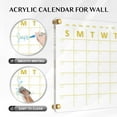 thumbnail image 3 of Acrylic Calendar for Wall Whiteboard, 24''x16'' Weekly Clear Dry Erase Board, Wall Hanging Non-Magnetic Floating Frameless Gold Print Whiteboard with Markers, for Home, Office. Wall Decor, 3 of 8