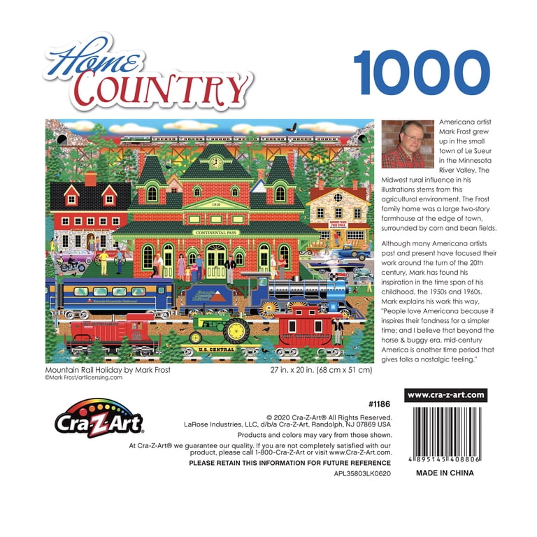 Cra-Z-Art Home Country 1000-Piece Mountain Rail Holiday Jigsaw