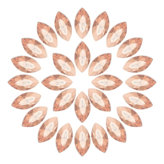 Uxcell 50Pcs Horse Eye Shape Rhinestones Glass Point Back Beads for Jewelry Making, Bright Red 4x8mm