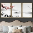 thumbnail image 3 of wall26 Framed Canvas Print Wall Art Set Red Cherry Blossoms Over Misty Mountain Range Nature Wilderness Illustrations Modern Art Relax/Calm for Living Room, Bedroom, Office - 16"x24"x3 Natu, 3 of 5