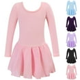 thumbnail image 1 of Leodye Girl's Spring and Autumn Long Sleeved Round Neck Elastic Tight-fitting Top Ruffle Edge Dress 2-12 Years Old Purple 11-12Years, 1 of 5