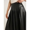thumbnail image 4 of Scoop Women’s Faux Leather Pleated Midi Skirt, Sizes XS-XXL, 4 of 6