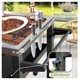 thumbnail image 5 of 3-Shelf Outdoor Grill Table, Grill Cart Outdoor with Wheels, Pizza Oven and Food Prep Table, Blackstone Table with Stainless Steel Tabletop, Grill Stand for Blackstone Griddle for Outside BBQ, 5 of 7