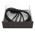 thumbnail image 3 of 5.25in USB 3.0 Panel frontal Hub 4 puertos 5Gbps Alta velocidad 19pin USB Panel frontal Hub para computadora PC, 3 of 5