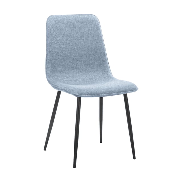 Set de 4 Sillas para Comedor, Tapizadas en tela azul y Estructura de Metal, Modelo Toronto, Sand & Garden