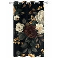 thumbnail image 2 of nqOlkjepod Outdoor Curtains for Patio Waterproof, Vintage Black Floral Outdoor Privacy Panels Grommet, Spring Seasonal Botanical Blooms Blackout Outside Curtains for Porch/Cabana 54"x84", 1 Panel, 2 of 8