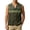 Green, variant on Mens Breathable Linen Blend Sleeveless Waistcoat, Ethnic Western Navajo Square Tribal Print V Neck Button Down Tank Top Purple XL