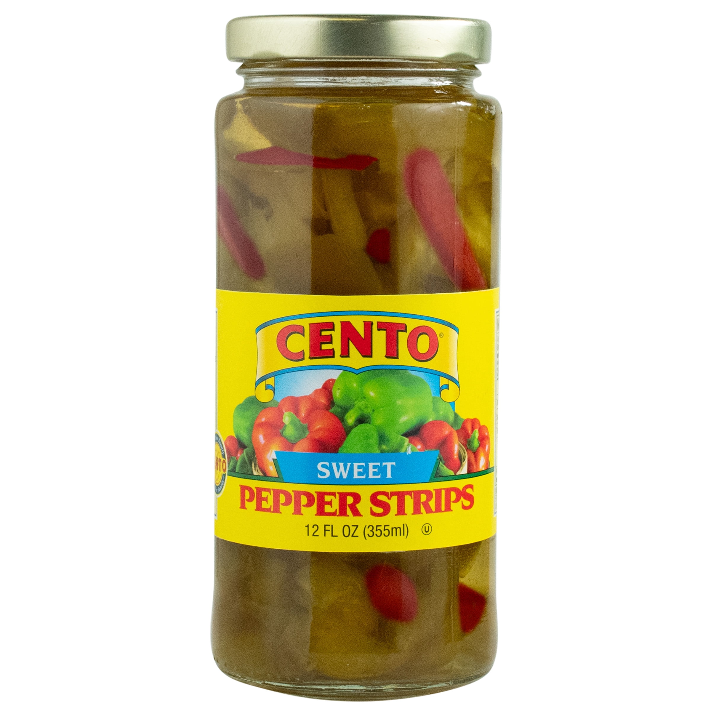 Cento Sweet Pepper Strips, Jarred Vegetables, 12 oz