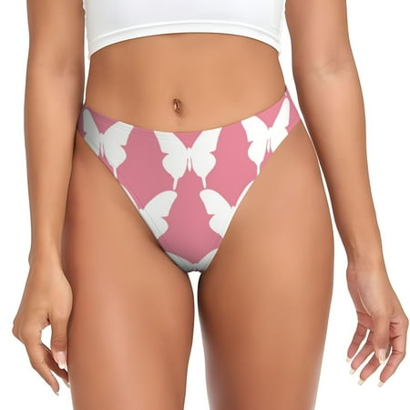 Thongs for Women - Butterfly k pink No Show Seamless Womens Thongs Underwear  Stretch G String Thongs for Women  Ladies Breathable Thong Bikini Panties Briefs