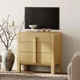 thumbnail image 5 of Modern Wood 3-Drawer Dresser with Curved Profile Design, Mid Century Dresser Organizer Storage for Bedroom,Living room, Entryway, 5 of 9