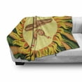 thumbnail image 3 of Mexican Soft Flannel Fleece Throw Blanket, Sombreno Hat and Maracas in the Centre of Sun Hippie Style Boho Home, Cozy Plush for Indoor and Outdoor Use, 70" x 90", Multicolor, by Ambesonne, 3 of 6