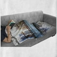 thumbnail image 6 of Modern Soft Flannel Fleece Blanket, Scenery of Modern Futuristic Metropolitan City with Skyscrapers Print, Cozy Plush for Indoor and Outdoor Use, 60" x 80", Sky Blue Black and White, by Ambesonne, 6 of 6