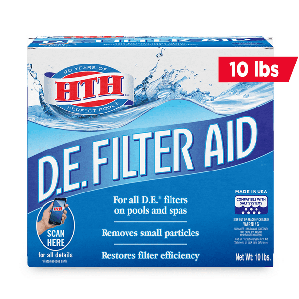 HTH Diatomaceous Earth Filter Aid, Pool Chemicals and Supplies, 10 lb