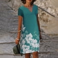 thumbnail image 2 of Vestido de falda media de cintura suelta informal con estampado de manga corta y temperamento informal para mujer Fridja  qw5370, 2 of 8
