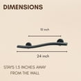 thumbnail image 4 of Wave Grab Bar for Bathroom Shower Toilet Steps Bed Home/304 Stainless Steel/Matte Black/Left/ 24", 4 of 14