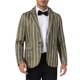 thumbnail image 5 of Blazer a rayas INSPIRE CHIC para hombres, chaqueta deportiva de color contrastante de un solo botón, talla XL, marrón, 5 of 5