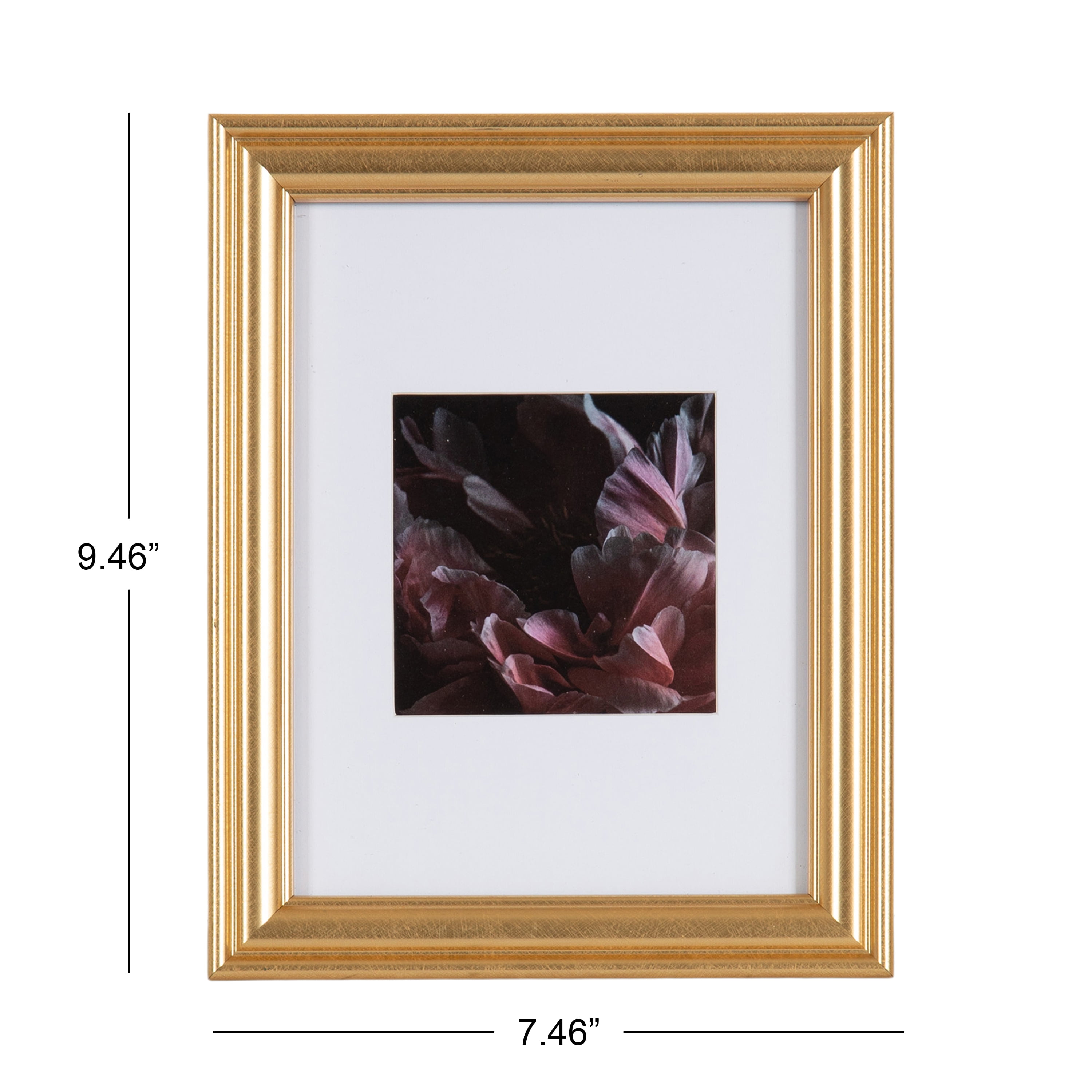 Breylynn 6x8 matted to 4x4 Gold Tabletop Picture Frame, BREY 6X8/4X4 GLD