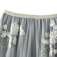 thumbnail image 2 of IBTOM CASTLE Women's Floral Embroidered Tulle Skirt Elastic High Waist Mesh Tutu A-Line Midi Long Skirts One Size Light Gray, 2 of 7