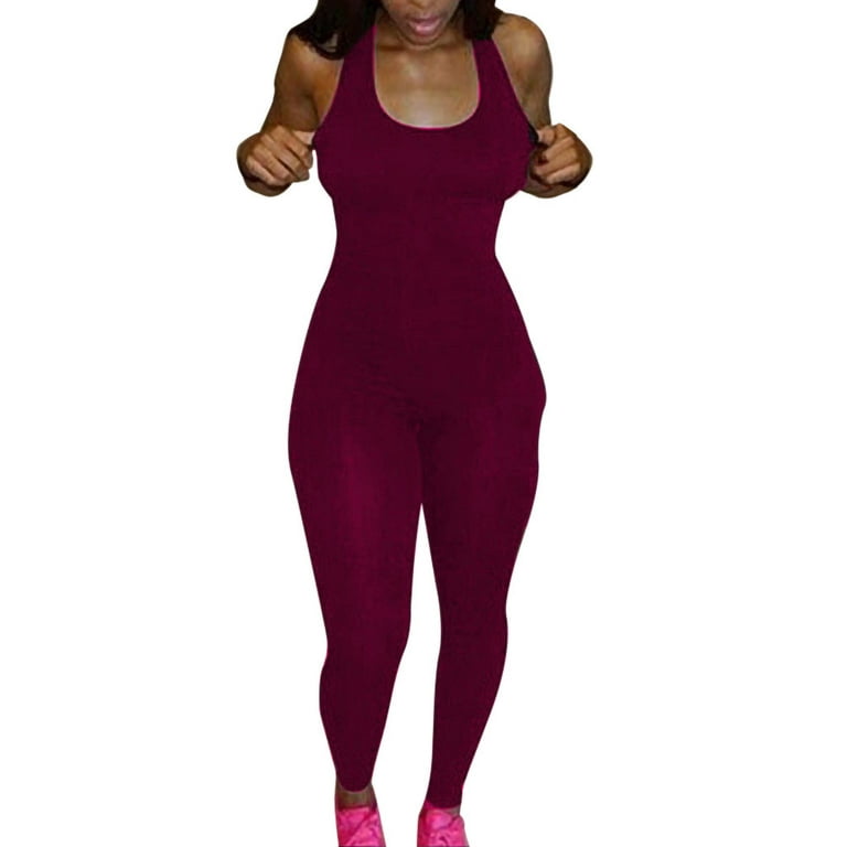qazqa workout jumpsuit for women yoga gym seamless one piece racerback  tummy control jumpsuit