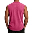 thumbnail image 5 of LTTVQM Mens Tank Tops Workout Cotton Sleeveless Loose Fit Cut off Muscle Gym Summer T Shirts Running Beach Loose Fit Tees Hot Pink M, 5 of 10