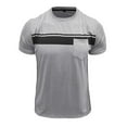 thumbnail image 5 of GuangCheng Mens Short Sleeve T-Shirts,Colorblock,Striped Tops with Chest Pocket,Regular Fit,Soft,Breathable,Comfortable,Casual Wear Shirts,Gray,Size 3XL, 5 of 7