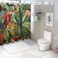 thumbnail image 7 of Orinice Parrots Branch Fruit Bathroom Decor Set with Hooks | Colorful Luxurious Shower Curtain Decor | Waterproof Polyester Fabric Shower Curtain for Bathroom Decoration 69x72, 7 of 7