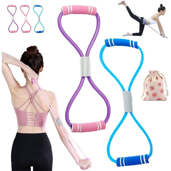 Saludea Resistance Band, Figure 8 Resistance Band with Handles, Stretch Fitness Strap for Full-Body Workouts, Strength Training, Flexibility, Exercise Elastic Rope for Home, Gym