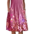 thumbnail image 4 of FASHIONWT Women Vintage Easter Printed Short Sleeve Crewneck Midi Pockets Dress, 4 of 4