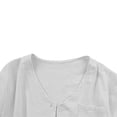 thumbnail image 5 of LNWUY Women's T Shirts Solid Color V Neck Button Down Short Sleeve Roll Up Blouses Lightweight Comfy Summer Dressy Tunic Tees Tops White XL, 5 of 9