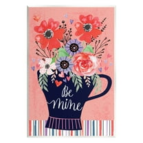 Stupell Be Mine Flower Bouquet Romance Holiday Painting Wall Plaque Unframed Art Print Wall Art