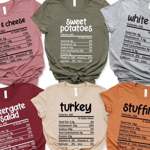 Nutrition Thanksgiving Food Shirts Funny Thanksgiving Shirts Funny Christmas Shirts Thanks