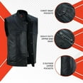 thumbnail image 3 of Daniel Smart Men's Motorcycle Vest – No-Collar Leather Biker Vest in Naked Cowhide with Pockets, YKK Zipper, Side Zips & Patch-Ready Back, 3 of 3