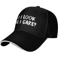 thumbnail image 1 of Do I Look Like I Care Hat Classic Low Profile Baseball Cap Adjustable Golf Dad Hats, 1 of 8