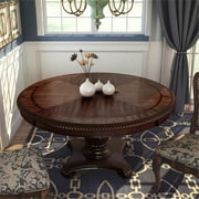 Furniture of America Ramsaran Wood Pedestal Dining Table in Brown Cherry