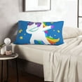 thumbnail image 6 of Zufioo Cool Unicorn Star Golden Print Double-sided Plush Pillow Cover,Decorative Pillow Protector without Pillow Core, Suitable for Sofa, Bedroom, Car-14"x20", 6 of 6