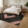 thumbnail image 3 of ODIKA 6'x9' Washable Area Rug Pink Grey Smooth Blending Crisp Edges Rectangular Contemporary for Family Room, Living Room, Master Bedroom, Non-Slip, Easy Care, 3 of 7