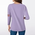 thumbnail image 4 of Textilo We the People T-Shirt for Women 3/4 Sleeve V-Neck Shirt American Flag Design T-Shirts 1776–2026 Patriotic Independence Day Tee,Purple 3XL, 4 of 4