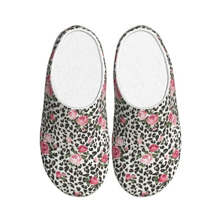 

Coaee Rose Mix Leopard 3 for Mens Slippers Indoor Slip On Shoes Slippers for Women Indoor Bedroom Sleepers Lightweight Non Skid TPR Sole-35/36