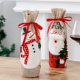 thumbnail image 5 of Wine Christmas Bag, Burlap Wine Bottle Gift Bag with Drawstring, Reusable Wine Bottle Covers for Xmas Christmas Wedding Birthday Holiday Party Decoration (1PC,Santa), 5 of 7